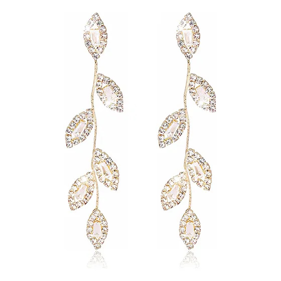 Pendientes Largos Con Borlas Brillantes Para Mujer Par