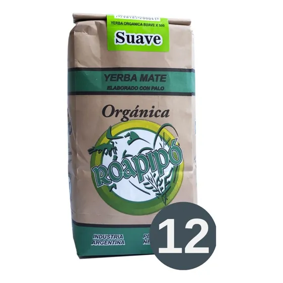  Yerba Mate Organica Roapipo Suave 12 X 500 G