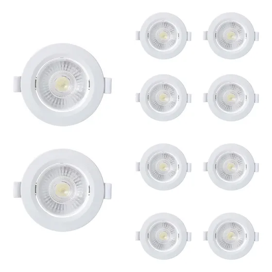 Kit 10 Spot Led Embutir Redondo Dicroica Mr16 5w Taschibra Cor Neutro (4000K) 127/220V