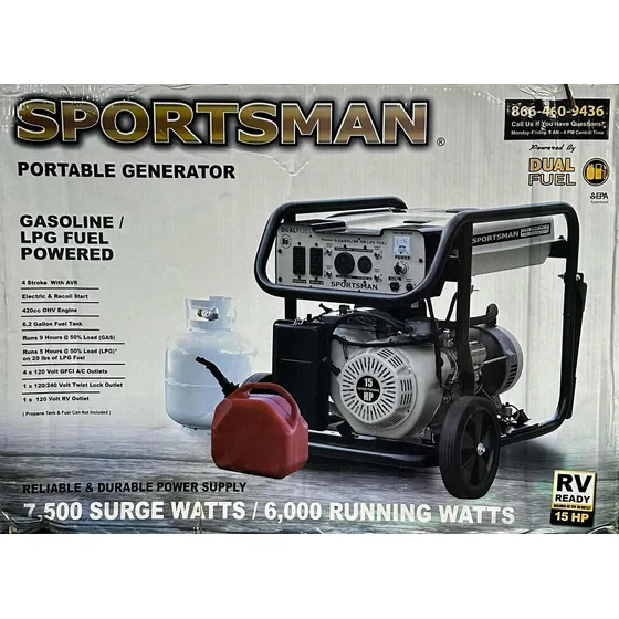 Generador Planta Eléctrica Dual Gas/gasolina Gen7500df