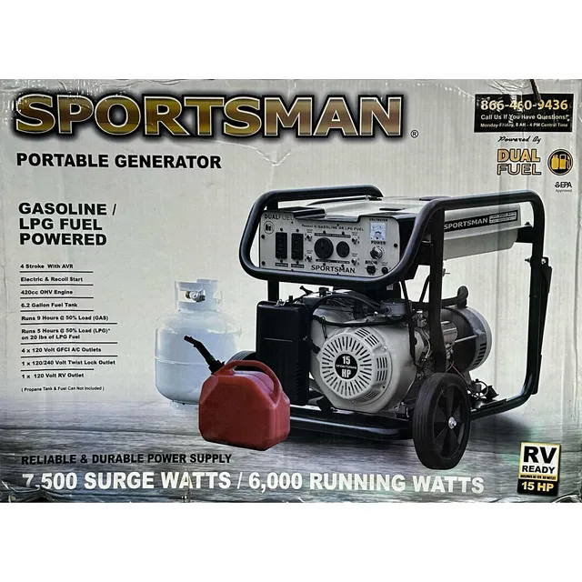 Generador Planta Eléctrica Dual Gas/gasolina Gen7500df