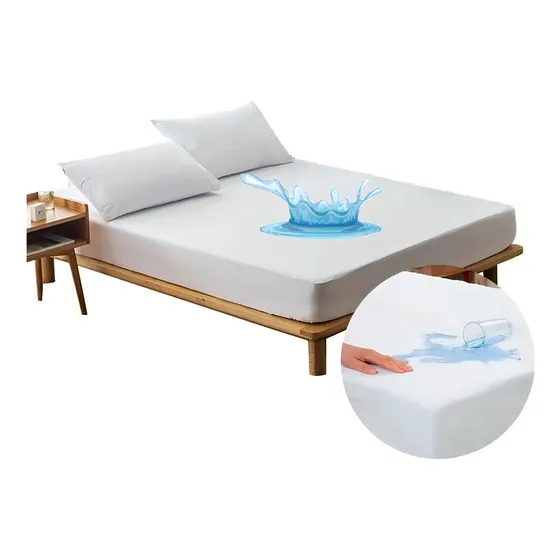 Decoco forro protector plástico antifluidos colchón cama doble 190x140x24cm