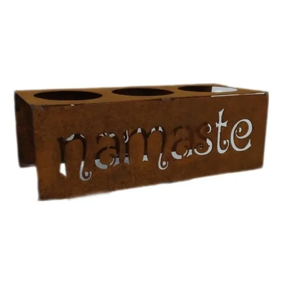 Porta Maceta Oxido Chapa Deco Namaste 30x13x11 P/apoyar X 3