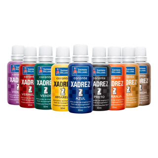 Xadrez Corante Liquido 50ml Diversas Cores - Kit 6 Unidades Xadrez Corante Liquido 50ml Diversas Cores - Kit 6 Unidades