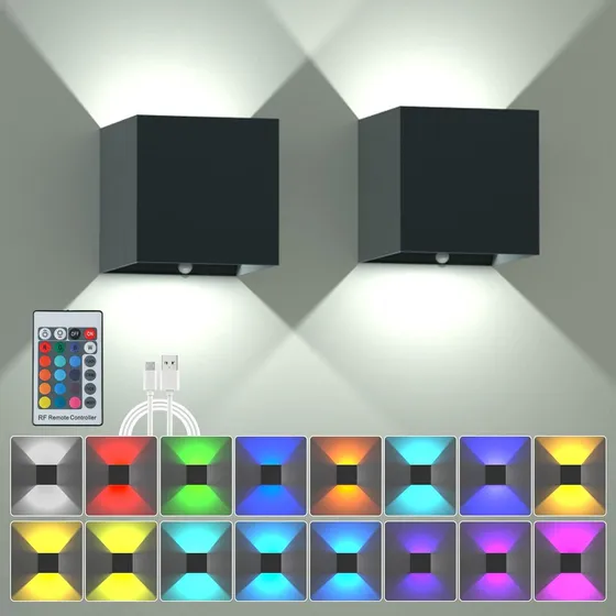 Juego De 2 Lámparas Led Decorativas Rgb Recargables