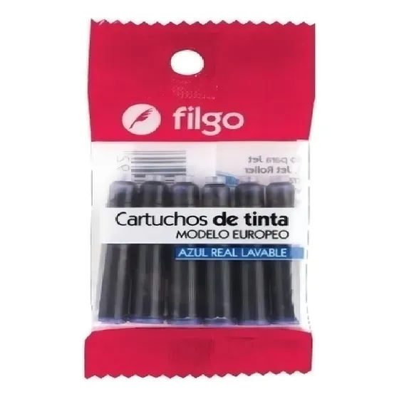 Cartucho Lapicera Pluma O Roller Europeo Corto Azul Caja X6