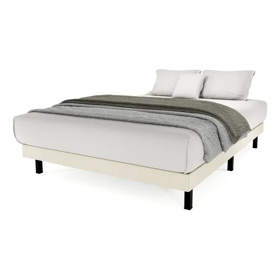 Cima Urban Base Cama Box Recamara Queen Size Madera Tapiz Beige