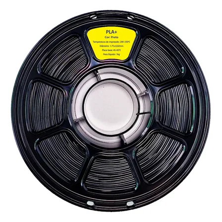 Filamento Pla+ Premium 1kg Preto High Speed Impressora 3d Preto
