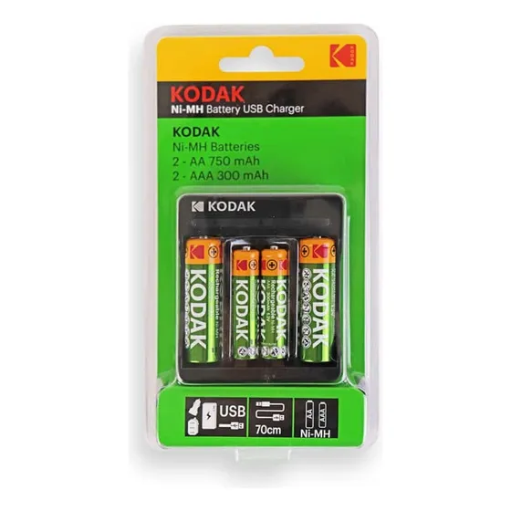 Cargador Usb Kodak Para Baterias Aa Y Aa Incluye 2aa Y 2aaa