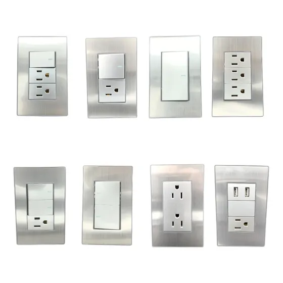 Pack 50 Pzas Placas Acero Inoxidable Apagadores Y Contactos 