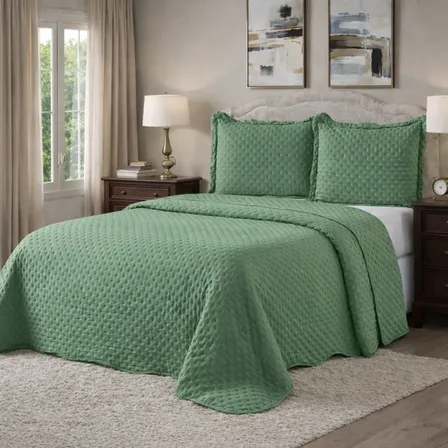 Kit Cobre Leito Casal Colcha Com 2 Porta Travesseiros Macio