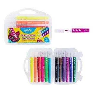 Marcador Punta Pincel Pointer Base Agua 12un