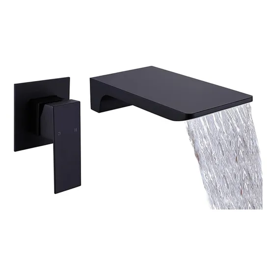 Kit Monomando Mezcladora Llave Grifo Cascada De Baño Pared