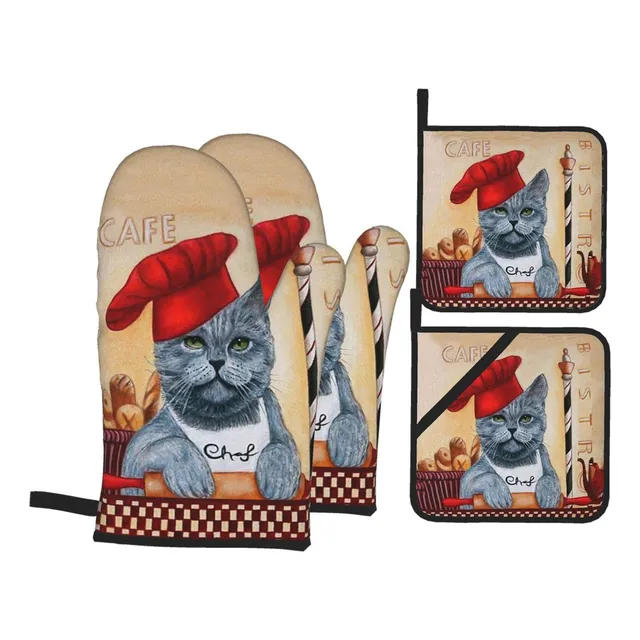 Guante Horno Soporte Para Olla Resistente Al Calor Dobl 4