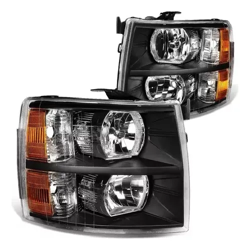 Faros Delanteros Chevrolet Silverado 2007-2015 (fondo Negro)