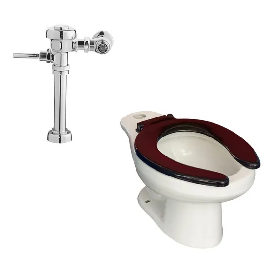 Poceta Sanitario Modelo Carlton + Fluxómetro Modelo Sloan