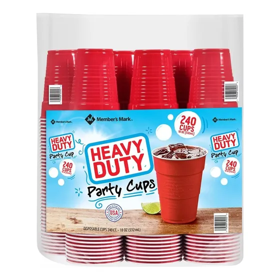 Vasos Plásticos Rojos Members Mark Premium 18oz Fiesta