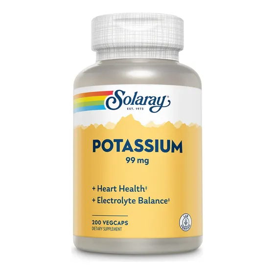 Suplemento Solaray Potasio 99 Mg Para Equilibrar Electrolito