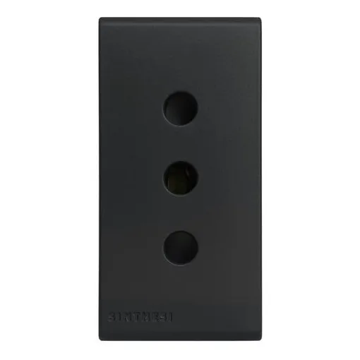 MODULO TOMACORRIENTE SINTHESI 10A 250V 2P+T S33 NOIR MATE
