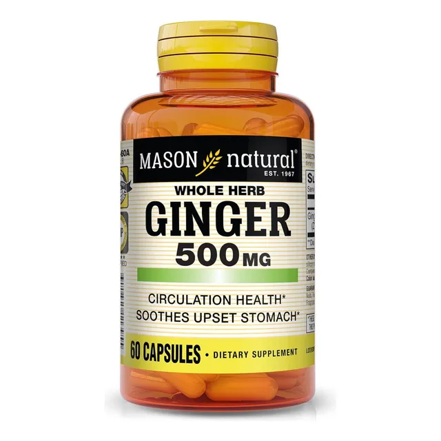 Raiz De Jengibre 100% Pureza 500 Mg 60 Cápsulas Eg U30 Sabor Sin Sabor