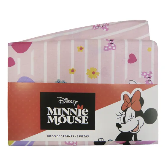 Juego De Sábanas De Minnie Mouse De 1 Plaza Para Niñas