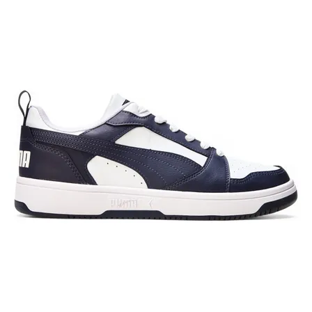 Tênis Casual Masculino Rebound V6 Low Puma Puma White-new Navy Liso 41 Br