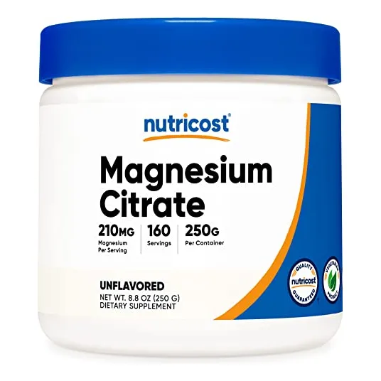 Citrato De Magnesio En Polvo Nutricost 250 G Sin Sabor
