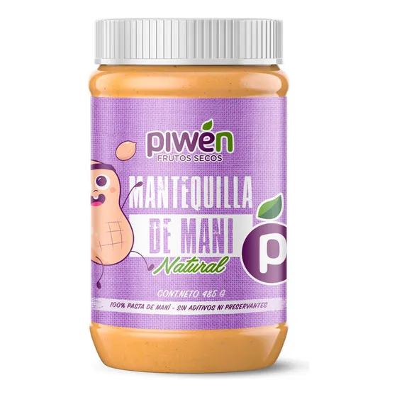 Mantequilla De Maní Piwén 485gr, 100%maní
