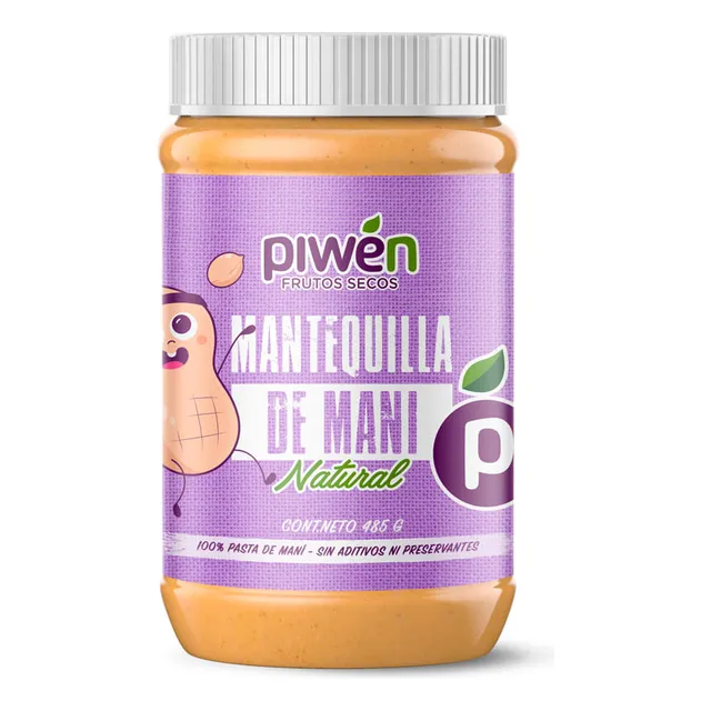 Mantequilla De Maní Piwén 485gr, 100%maní
