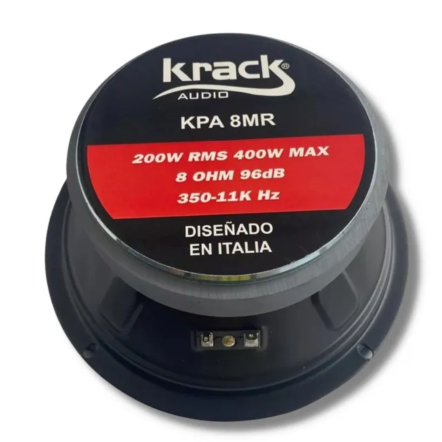 2 pzas Bocina Medios Sellados 8 Krack Audio Profesional 400w Color Negro KPA-8MR