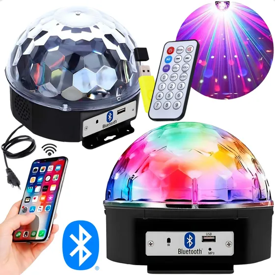 Globo Colorido Rgb Led Laser Iluminação Festa Balada Y0851 127/220v Ex Decor