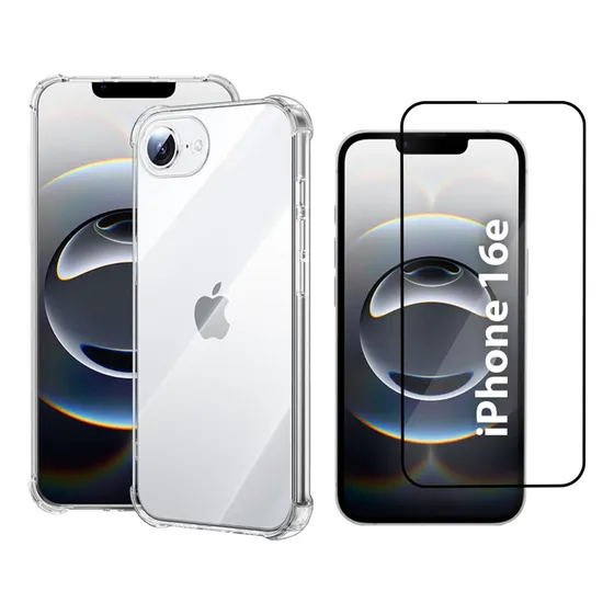 Kit Capa Capinha Para iPhone 16e Anti Impacto + Película 3d