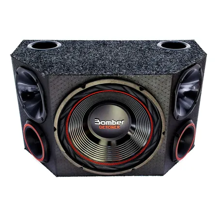 Caixa Trio Carro Som Automotivo Sub Bomber Detoner 12 Pol