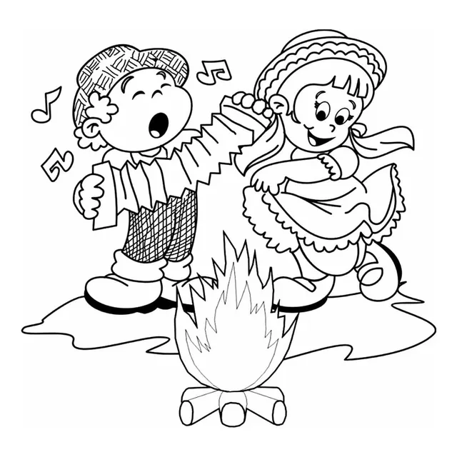 60 Folhas Desenho Pra Colorir Pintar Festa Junina