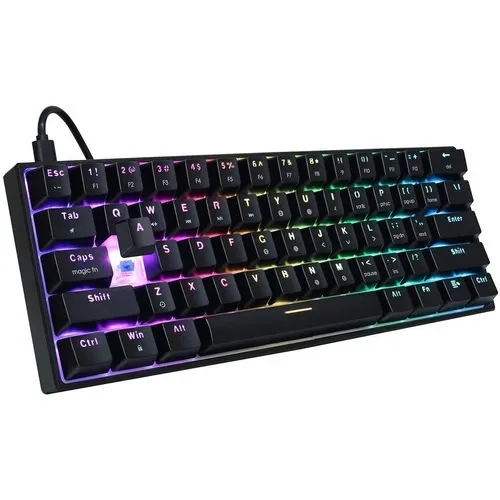 Teclado Gamer 60% Fantech Maxfit61 Mk-857 Mecánico Rgb Febo Negro Qwerty