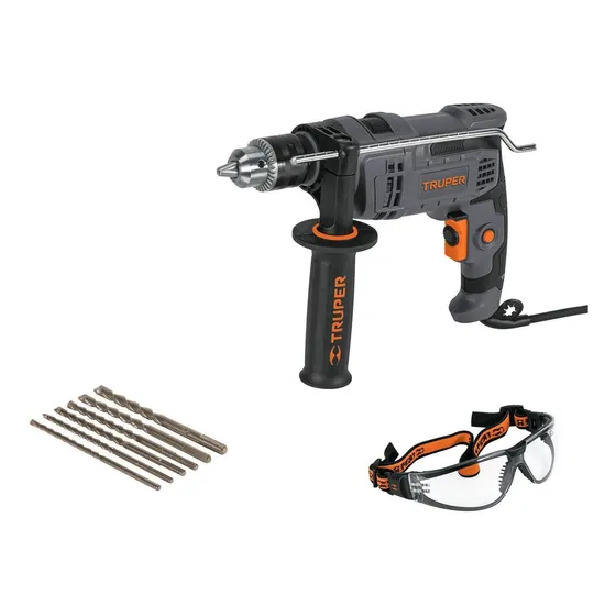 Combo Rotomartillo 700w C/brocas Lentes De Seg Truper 100292 Frecuencia 60 Hz Color Gris
