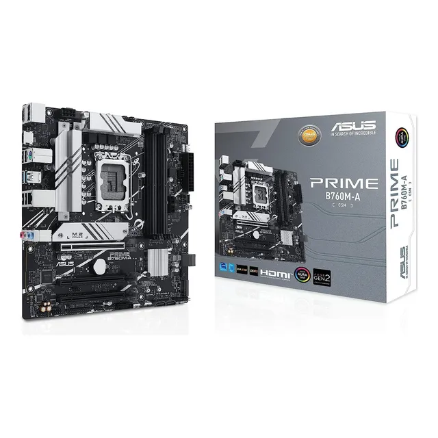Motherboard Asus Prime B760m-a Intel Pcle 4.0 Ddr5 Matx Color Negro