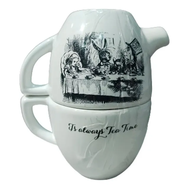 Tetera + Taza Alicia En El Pais De Las Maravillas Hora De Te