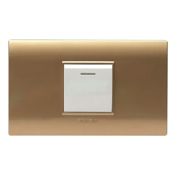 Interruptor Sencillo  Color Dorado Con Blanco