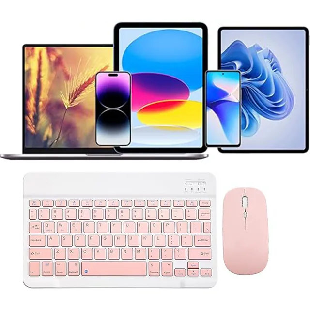 Juego De Teclado Y Mouse En Soporte Para Tableta