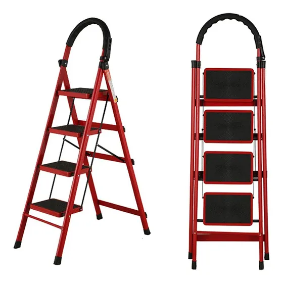 Escaleras De Acero Tubular Tipo Tijera Plegable 4 Escalones