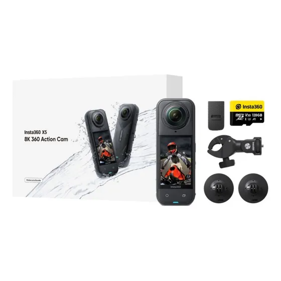 Camera Insta360 X5 Com Kit Acessórios Moto Motorcycle Bundle