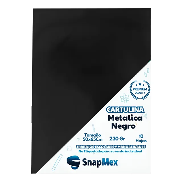 Cartulina Metalica Oro Premium 50x65cm 10pz Cartulina Dorada Negro