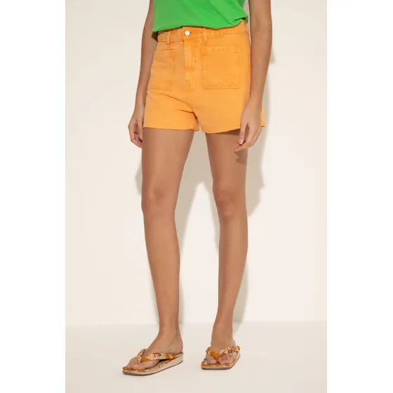 Short Denim Acid Wash Con Bolsillos Mujer System