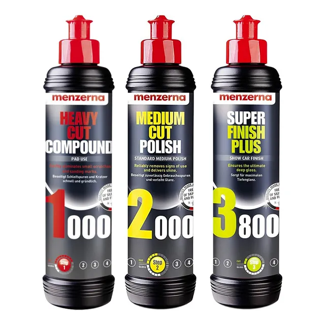 Menzerna Kit Pulimentos 1000 2000 3800 250 Ml Acabado Espejo