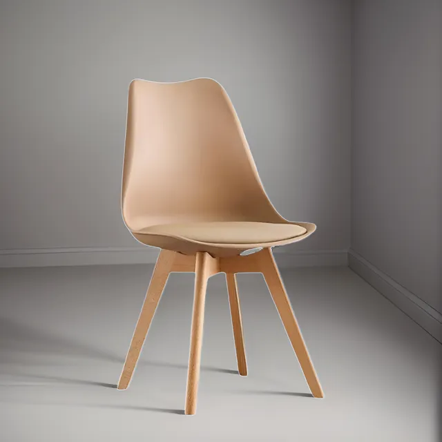 Silla Fija Ema Tapizado Color Arena Ofideas