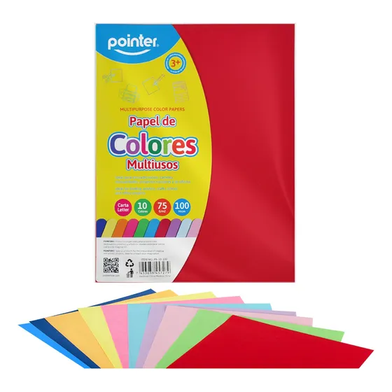 Papeles Colores Tamaño Carta 100 Hojas Paquete