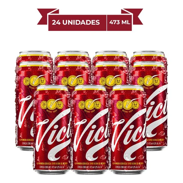 Cerveza Obscura Victoria, 24  Latónes 473ml C/u