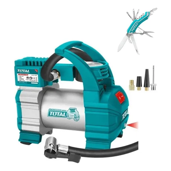 Mini Compresor De Aire Ttac1406 + Navaja 12 En 1 Total