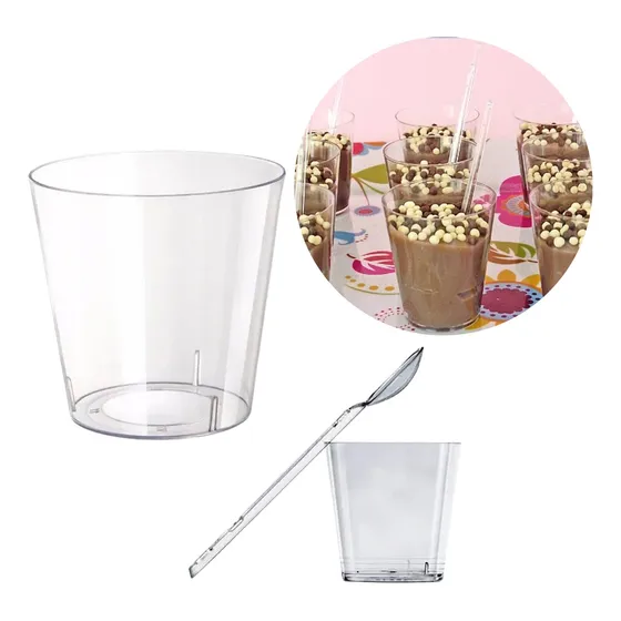 Kit 100 Copinho Potinho Brigadeiro 25ml Docinho + 100 Colher